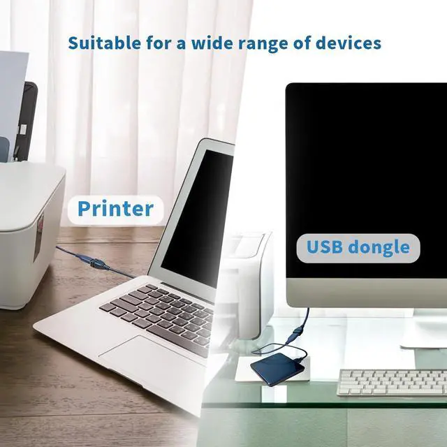 Alt view image 5 of 6 - USB 3.0 Right Angle 90 Degree UP & Down Extension Cable Male to Female Converter Data Adapter Cord 2 Pairs