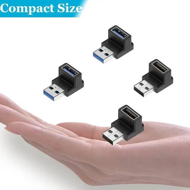 Alt view image 5 of 7 - 4 Pack 10Gbps USB 3.1 Male to Female Adapter Right Angle Up and Down Angle 90 Degree USB 3.0 A Connector Support 3A Fast Charging for Computer PC Desktop Laptop USB Hub USB Charger