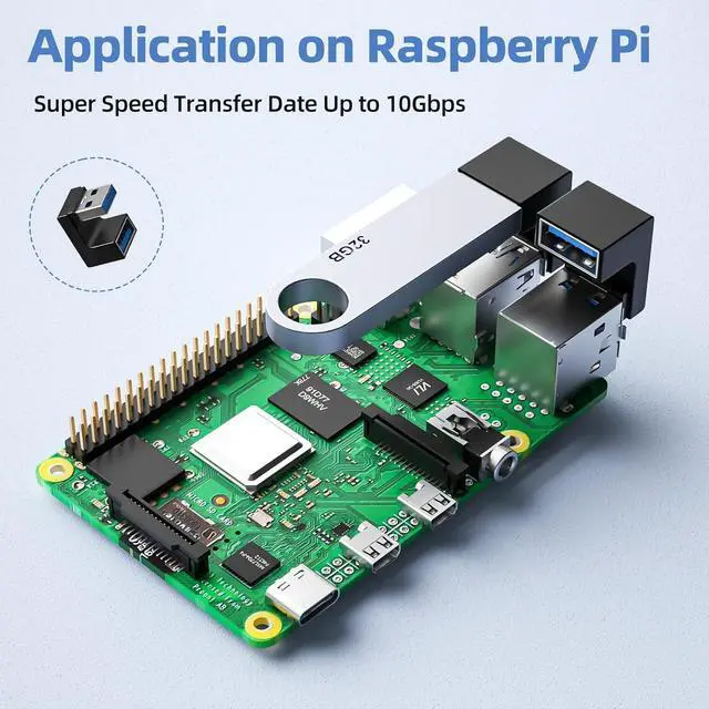 Alt view image 2 of 7 - 6 Pack 180 Degree & 90 Degree USB 3.1 Adapter Left and Right Angle USB A Male to Female Extender Connector for PC Laptop USB A Car Charger Surface Pro 7+ Raspberry Pi and More