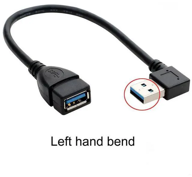 Alt view image 2 of 5 - 90 Degree (Left and Right Angle) USB 3.0 Male to Female Extension Cable can Withstand Fast Data Transfer Compatible with PC Laptop Mobile Power Webcam Charger etc.-2 Pack 10IN/25CM