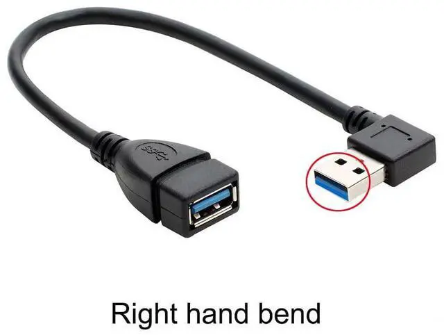 Alt view image 3 of 5 - 90 Degree (Left and Right Angle) USB 3.0 Male to Female Extension Cable can Withstand Fast Data Transfer Compatible with PC Laptop Mobile Power Webcam Charger etc.-2 Pack 10IN/25CM