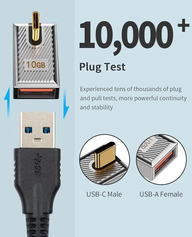 Alt view image 4 of 7 - Right Angle USB C to USB A Adapter 120W 10Gbps 90 Degree USB A to C adapter Type C 3.1 Female to Type C Male Converter OTG Fast Charging Compatible with MacBook Tablet  Galaxy 2 Pack