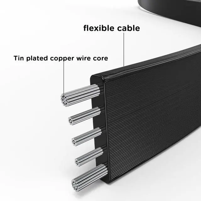Alt view image 3 of 7 - 2PCS 90 Degree USB2.0 Extension Cable Flat Right Angle Male to Female USB Cable Soft 4 Inch-10CM UP Angle + Down Angle on Each for Car Carplay