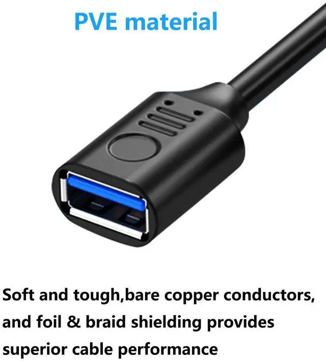 Alt view image 4 of 7 - Short USB 3.0 Cable 90 Degree Up & Down Angle USB Adapter Male to Female Cables 5 Gbps USB 3.0 90 Degree Angled Data Extension Cable for VR Keyboard Printer 2 Pack(Up & Down)