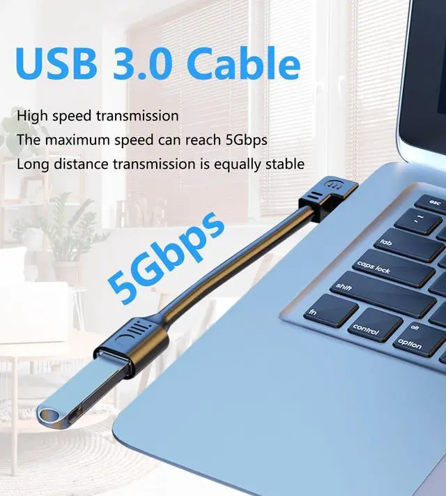 Alt view image 6 of 7 - Short USB 3.0 Cable 90 Degree Up & Down Angle USB Adapter Male to Female Cables 5 Gbps USB 3.0 90 Degree Angled Data Extension Cable for VR Keyboard Printer 2 Pack(Up & Down)