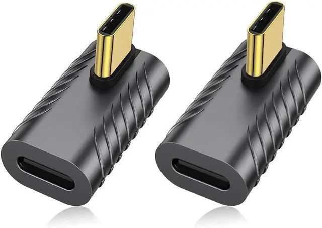 Main image of 240W USB C 90 Degree Adapter (2 Pack) 40Gbps USB C Right Angle Connector Extender for MacBook iMac iPad Pro Tablet Phones and Other Type C Devices