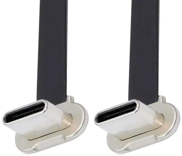 Main image of USB C Short Flat Cable USB 2.0 Type C Dual 90 Degree Angled PD 65W Fast Charge Data Extension 75MM Cable