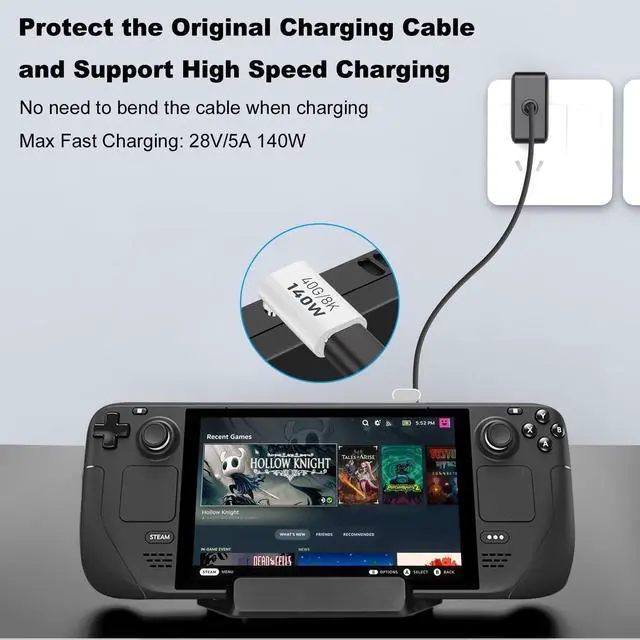Alt view image 3 of 6 - 90 Degree USB-C Male to Female Adapter 2 Pack Right Angle 140W Type-C Adapter Extender for Steam Deck ROG Ally Switch Notebook Computers Tablet and Mobile Phones (White)