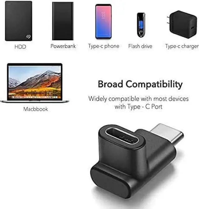 Alt view image 6 of 7 - Right Angle Type C USB 3.1 Adapter Extension 90 Degree Male to Female Right & Left Angled Extension (2 Pack)