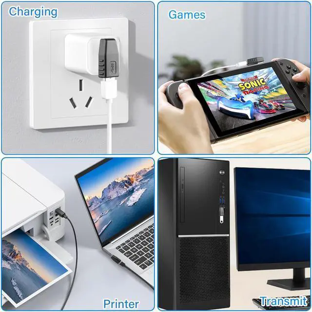 Alt view image 5 of 7 - 90 Degree USB 3.0 Adapter USB A 3.0 Male to Female Adapter Right Angle USB A Extender Adapter Supports Charging/Transfer for Laptop Mobile Power Mouse USB Stick 2Pcs (Right Angle)