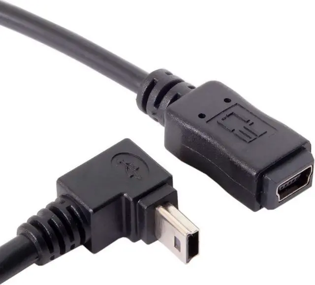 Alt view image 3 of 5 - 2pcs 90 Degree Up & Down Direction Angled Mini USB 5 Pin Male to Female Extension Cable 0.2m
