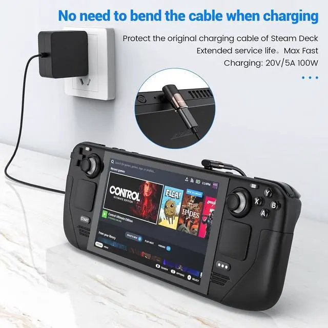 Alt view image 3 of 6 - 90 Degree Adapter C Male to C Female USB C Extender Adapter Type-C Data Transmission PD100W fastcharging and 8K@60Hz Video Pass Throughfor steam Deck Accessories and More Type C Devices