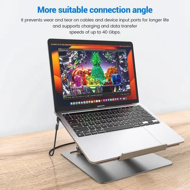 Alt view image 4 of 6 - 90 Degree Adapter C Male to C Female USB C Extender Adapter Type-C Data Transmission PD100W fastcharging and 8K@60Hz Video Pass Throughfor steam Deck Accessories and More Type C Devices