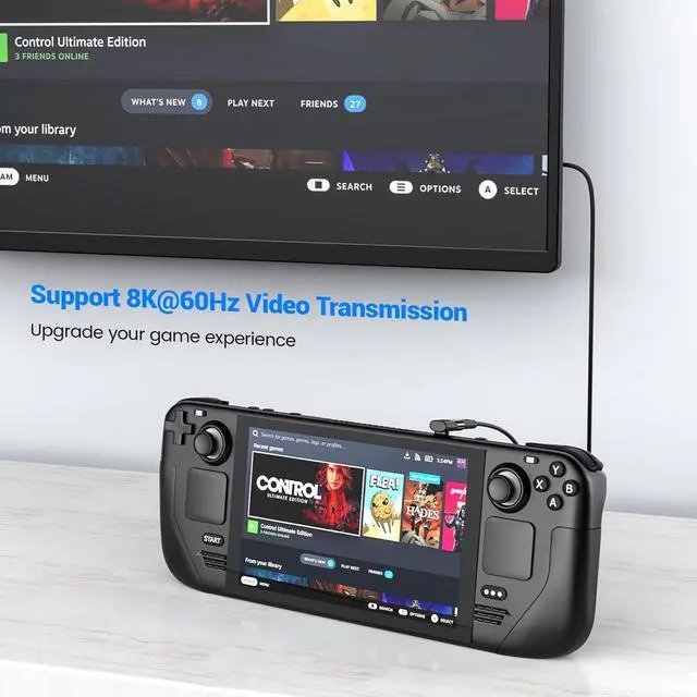 Alt view image 5 of 6 - 90 Degree Adapter C Male to C Female USB C Extender Adapter Type-C Data Transmission PD100W fastcharging and 8K@60Hz Video Pass Throughfor steam Deck Accessories and More Type C Devices