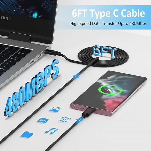 Alt view image 6 of 7 - for  Charger Super Fast Charging 45W USB C Super Fast Charger with 6FT Type C Charger Cable Cord for  Galaxy S25/S24/S23/S22/S21/Ultra/Plus/FE Note 20 Galaxy Tab S9 Z Fold/Z Flip A55 A15