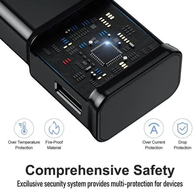 Alt view image 3 of 7 - For Samsung Galaxy S10/S9/S8 2Pack Adaptive Android Charger with USB Type C Fast Charging Cable for Galaxy S8/S9/S10 Plus/S10E/ S20/S20 Plus/S21/S21 Ultra/Note 8/9/10/20