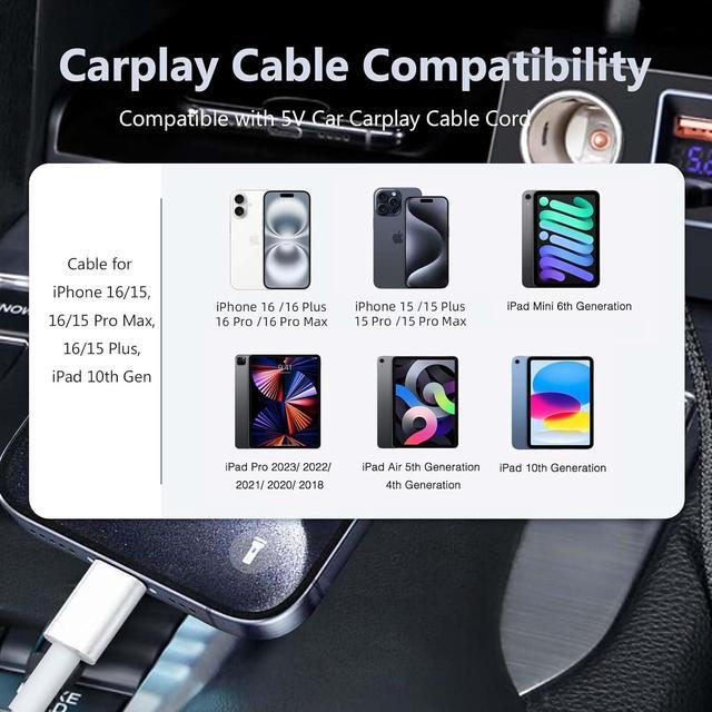 thumbnail image 2 of 4Pack Car Carplay Cable For IPhone 16 15 Pro Max 15 Plus 2 of 11