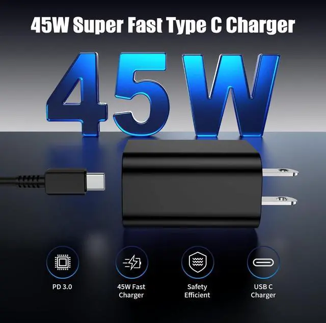 Alt view image 2 of 7 - 3Pack 45W USB C Charger for  Galaxy S24 Ultra Super Quite Fast Charging Type C Block with 6FT C to C Cord for  Galaxy Tab S9 S8 S23 Ultra S22 Ultra S23 S22 S21 Note 10 Plus 20