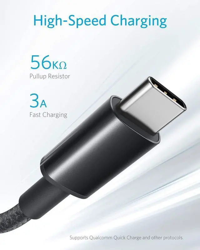 Alt view image 3 of 7 - USB Type C Cable [2-Pack 6 ft] Premium Nylon USB-A to USB-C Fast Charging Type C Cable for Galaxy S10 / Note 8 LG V20 and Other USB C Charger