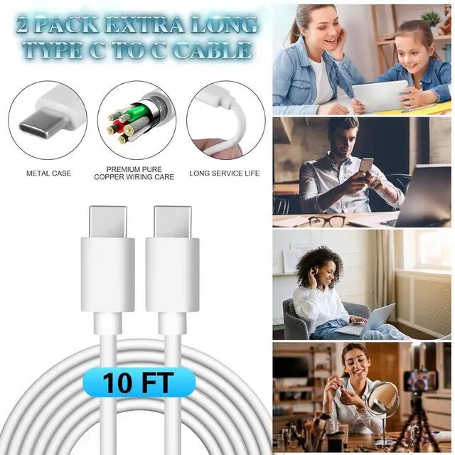 Alt view image 5 of 6 - Super Fast Charger  Charger Fast Charging Block 2Pack 25W  USB C Wall Charger 10FT Quick USBC Cable for  Galaxy S25 Ultra/S24/S23/S22/S21/S20/A14/A54/Z Fold 6/5/Z Flip 6/5