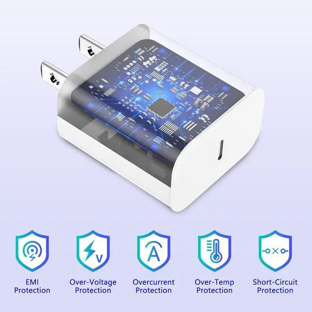 Alt view image 6 of 7 - for iPhone 16 15 Charger Fast Charging 20W 2Pack USB-C Wall Charger Block with 10ft&6ft Type C to USB C Cable Work for iPhone 16/16 Pro/16 Pro Max/16 Plus/15/15 Plus/15 Pro/15 Pro Max