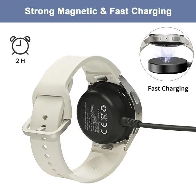 Alt view image 5 of 7 - Upgraded 2 in 1 USB C/A Charger for  Galaxy Watch 7/6/6 Classic/5/5 Pro/4/4 Classic/3/Active 2/Active 1/Ultra/Fe Fast Charging Galaxy Watch Charger for  Galaxy Watch 3.4Ft 2Pack