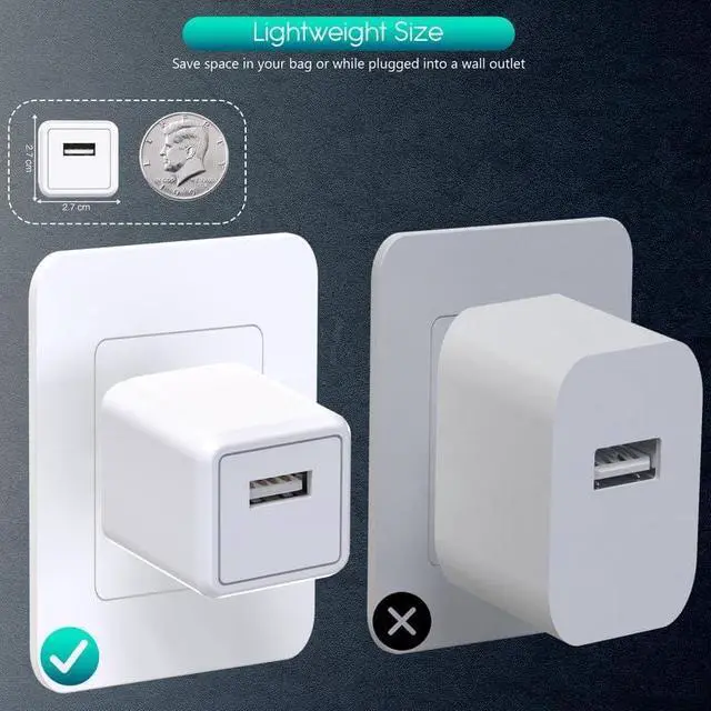 Alt view image 5 of 7 - iPhone Charger Extra Long 2 Pack 10FT Lightning Cable Cube i Phone 12 Charger Charging Transfer Cord Cable with USB Plug Wall Charge Block Travel Adapter for iPhone 14/13/12/11/SE2022/8/7/XS/XR/X/iPad