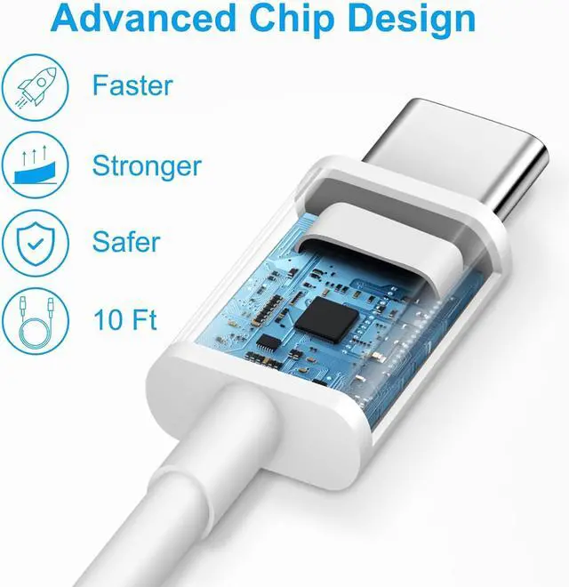 Alt view image 4 of 7 - iPhone 17 16 15 Charger Fast Charging 10FT - 20W USB C Charger Block with Type C Cable Compatible with iPhone 17/17 Pro/17 Pro Max/Air/16/16e/15 iPad Pro Air M3/M2/5/4 11th/10thWhite