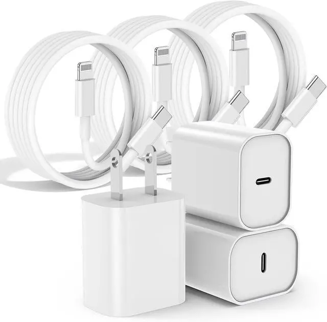 Main image of [3x10FT] for iPhone Charger 20W USB C Fast Wall Charger with 10 ft USB C to Lightning Cable iPhone Charger Fast Charging Block with Long iPhone Chargers Cord for iPhone 14 13 12 11 Pro Max/XS-White