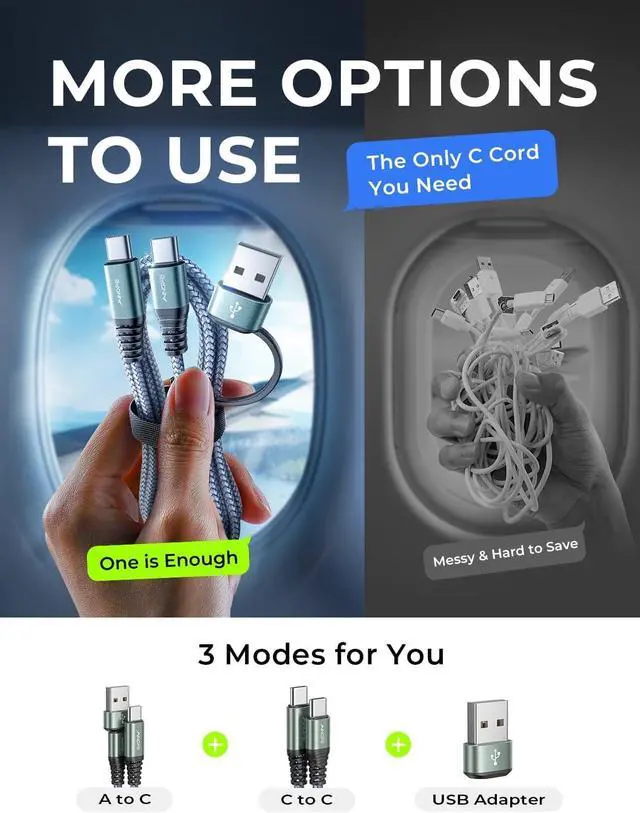 Alt view image 2 of 7 - USB C Cable 10ft Fast Charging for iPhone 16 Charger Cords iPad Pro 15 60W Type C Cable iPad Charger USB C Travel Accessories USB to USB C Cable Cord for iPhone 15 16 Pro Max  MacBook