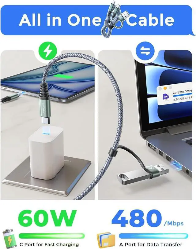 Alt view image 5 of 7 - USB C Cable 10ft Fast Charging for iPhone 16 Charger Cords iPad Pro 15 60W Type C Cable iPad Charger USB C Travel Accessories USB to USB C Cable Cord for iPhone 15 16 Pro Max  MacBook