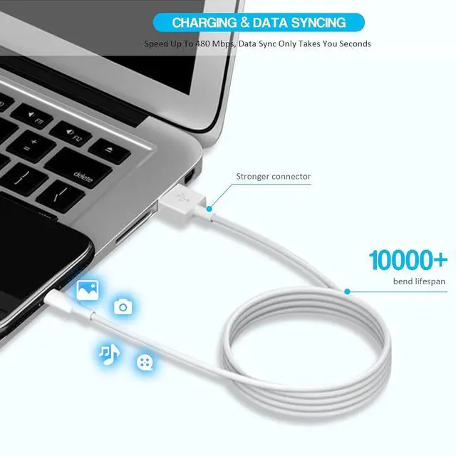 Alt view image 5 of 7 - iPad Charger [  MFI Certified ] 10FT Long iPad Chargers Lightning Cord Cable Fast Charging USB Wall Charger Block Foldable Plug for iPad 7/8/ 9 Generation iPad Air iPad Mini iPad Pro iPhone