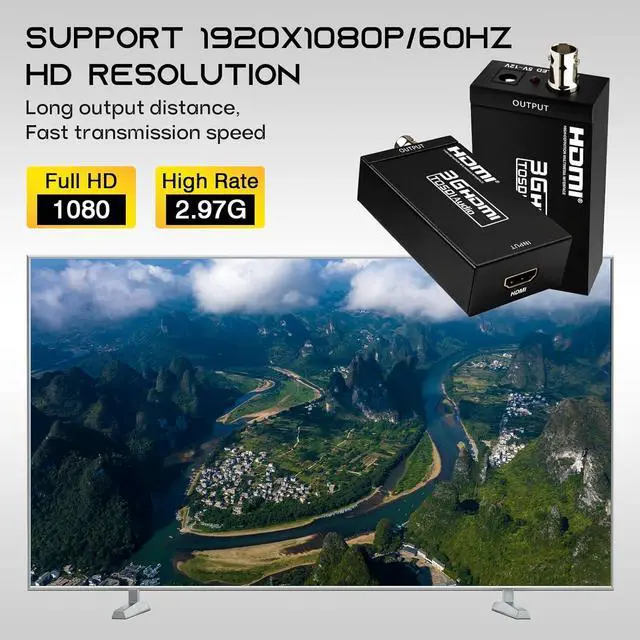 Alt view image 5 of 7 - HDMI to SDI Converter 3G-SDI/HD-SDI Converter Audio Video Adapter Support 1080P 1080I for Camera Home Theater Monitora and Professional Video Production