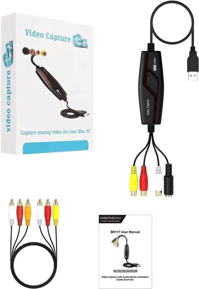 Alt view image 7 of 7 - VHS to Digital Converter Video Capture Card Device VHS VCR Hi8 Mini DV to Mac Digital Converter RCA to USB Video Converter for PC TV Tape Player Camcorder MAC Windows Vista Compatible