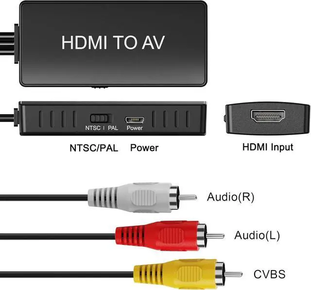 Alt view image 2 of 7 - HDMI to RCA Converter HDMI to AV Adapter for Old TV RCA Composite Video Converter Supports PAL/NTSC for TV Stick  Android Box DVD