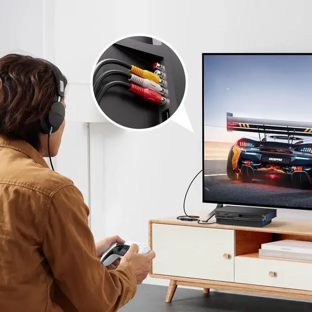 Alt view image 7 of 7 - HDMI to RCA Converter HDMI to AV Adapter for Old TV RCA Composite Video Converter Supports PAL/NTSC for TV Stick  Android Box DVD