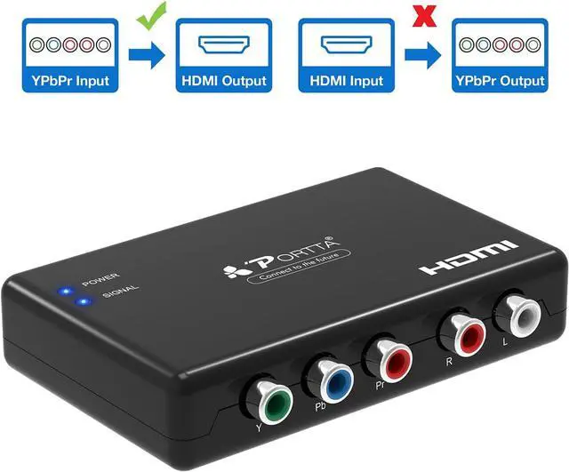 Alt view image 6 of 6 - Component to HDMI Converter YPbPr RGB + R/L Audio to HDMI v1.3 Converter Adapter Support 1080P 2 Channel LPCM for HDTV PS2 PS3 HDVD Player Wii Xbox