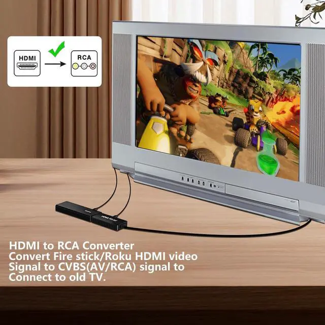 Alt view image 3 of 7 - HDMI to RCA Converter HDMI to AV Adapter HDMI to Older TV Adapter for  TV  Fire Stick DVD Blu-ray Player ect.