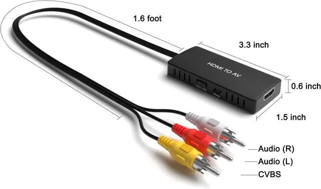 Alt view image 6 of 7 - HDMI to RCA Converter HDMI to AV Adapter HDMI to Older TV Adapter for  TV  Fire Stick DVD Blu-ray Player ect.