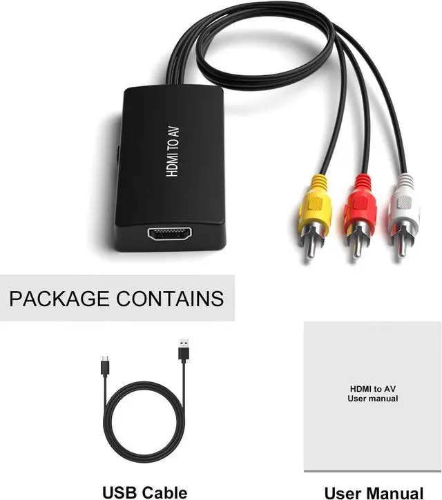 Alt view image 7 of 7 - HDMI to RCA Converter HDMI to AV Adapter HDMI to Older TV Adapter for  TV  Fire Stick DVD Blu-ray Player ect.