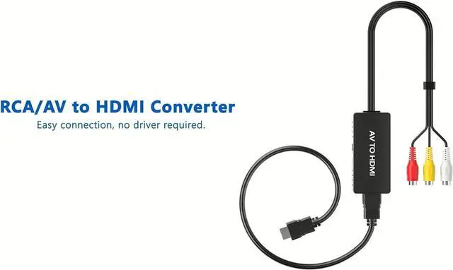 Alt view image 4 of 7 - RCA to HDMI Converter AV to HDMI Converter Adapter Composite to HDMI Converter Wii/PS2/VHS/VCR/DVD/X box/n64 to HDMI Converter for New TV Support PAL/NTSC 720P/1080P