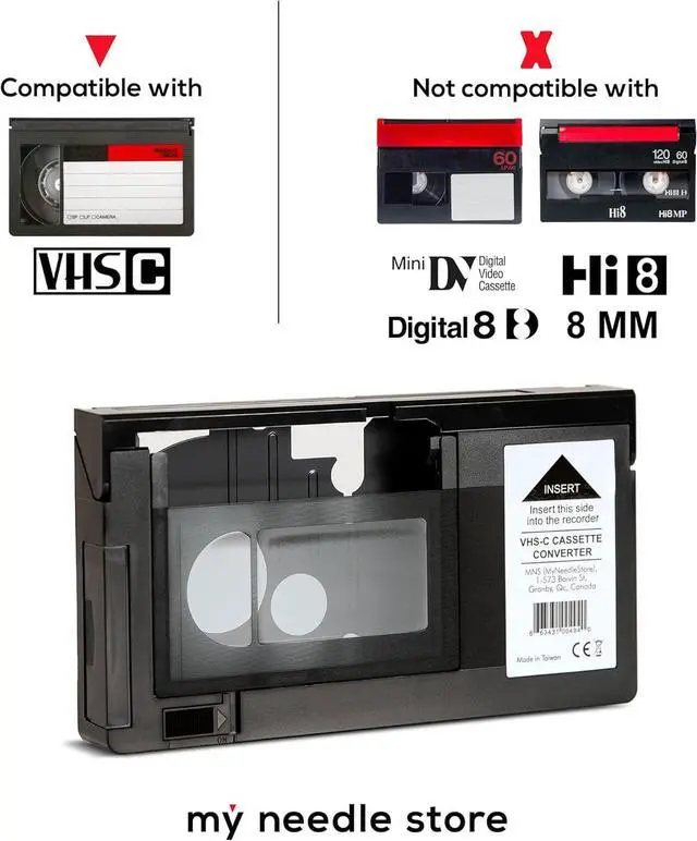 Alt view image 2 of 6 - Original Factory Sealed Store Cassette Adapter for Camcorders SVHS VHS-C to VHS C Ideal for VCR Player VHS Tapes Video Cassette Player and VHS to Digital Converting.