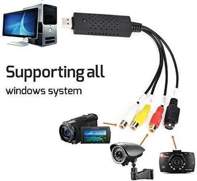 Alt view image 3 of 7 - Video Capture Card RCA to USB Video Capture Device USB 2.0 VHS to Digital Converter VCR to Video Converter Convert VCR to Digital from VCR VHS Mini DV Hi8 DVD for MAC/PC