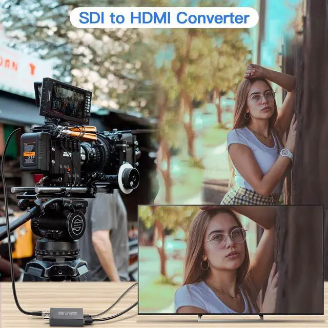 Alt view image 6 of 7 - SDI to HDMI Converter with SDI Loop Out 1080p HD-SDI / 3G-SDI/SD-SDI to HDMI Video Audio Converter BNC to HDMI Adapter for SDI Camera Monitor Projector