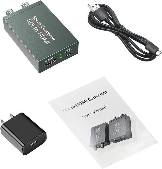 Alt view image 7 of 7 - SDI to HDMI Converter with SDI Loop Out 1080p HD-SDI / 3G-SDI/SD-SDI to HDMI Video Audio Converter BNC to HDMI Adapter for SDI Camera Monitor Projector