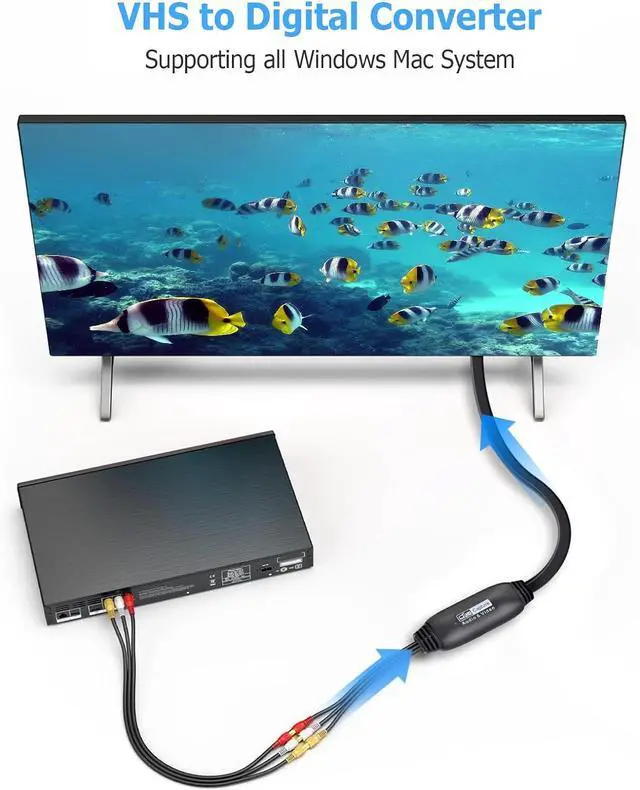 Alt view image 2 of 7 - VHS to Digital Converter Video Capture Card USB 2.0 Video Capture Card Device Old VHS Mini DV Hi8 DVD VCR to Digital Converter Compatible whit Mac PC Support Windows 2000/10 / 8/7 / Vista/XP/Android