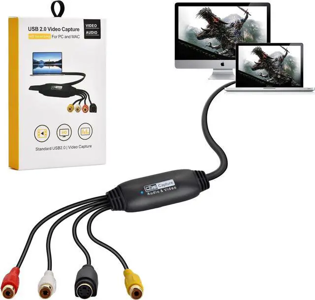 Main image of VHS to Digital Converter Video Capture Card USB 2.0 Video Capture Card Device Old VHS Mini DV Hi8 DVD VCR to Digital Converter Compatible whit Mac PC Support Windows 2000/10 / 8/7 / Vista/XP/Android