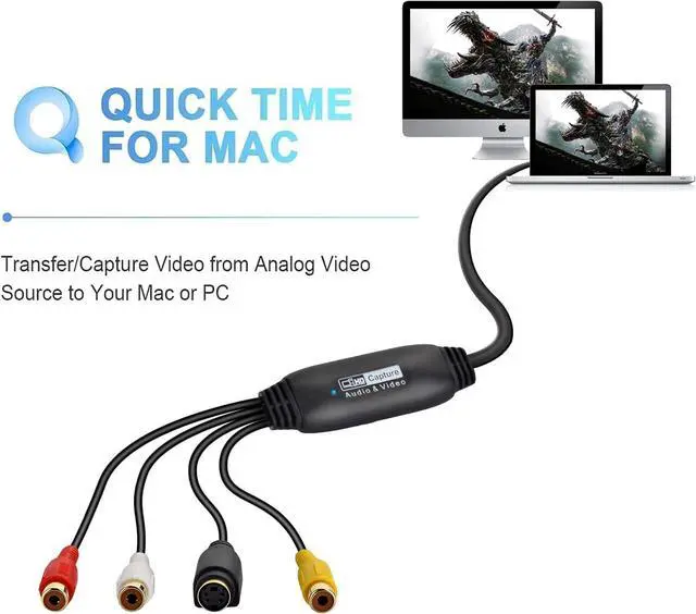 Alt view image 5 of 7 - VHS to Digital Converter Video Capture Card USB 2.0 Video Capture Card Device Old VHS Mini DV Hi8 DVD VCR to Digital Converter Compatible whit Mac PC Support Windows 2000/10 / 8/7 / Vista/XP/Android