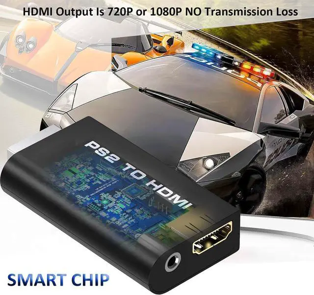 Alt view image 6 of 7 - New PS2 to HDMI Converter Adapter Video Converter with 3.5mm Audio Output for HDTV HDMI Monitor with USB Power Cable Supports All PS2 Display Modes
