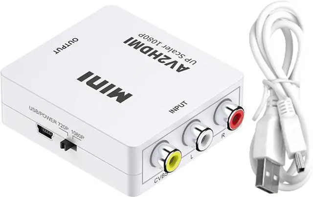 Main image of RCA to HDMI AV to HDMI Converter 1080P Mini RCA Composite CVBS Video Audio Adapter for PAL/NTSC TV/PC/ PS3/ STB/Xbox VHS/VCR/Blue-Ray DVD Player